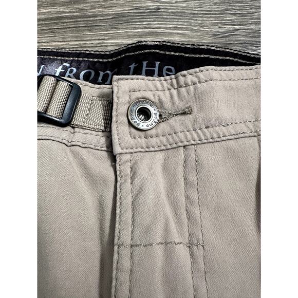 PrAna Pants Mens 32x30 Tan Straight Leg Cargo Outdoor Workwear Hiking Logo Fish - Picture 3 of 9